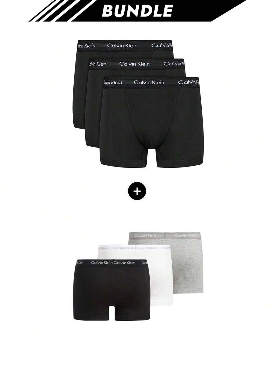Calvin Klein [Bundle] Micro Stretch Boxers + Intense Power Boxers - Black+Black/Gray/White - View 1