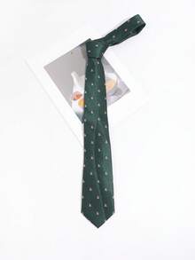 1 pièce Cravate à motif de chiot à texture fine, nouée à la main, style décontracté pour homme, convient pour banquet, rendez-vous, trajet, polyvalente - Multicolore - Voir 9