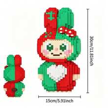 1400pcs Colorful Christmas Rabbit Building Blocks Set. Party Games Office Living Room Decor, DIY Handmade Creative Stress Relief Toy, Halloween, Birthday, Valentine's Day, Christmas Gifts, Holiday Display, Fun Construction Puzzle, Cartoon Design, Sturdy Assembly, Precise Fit. Gift For Friends And Family. - Multicolor - View 4