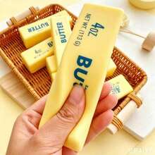 1pc Funny Butter Stick Squishy Toy, Soft Squeeze Butter Bar Stress Relief Toy, Fluffy Novelty Food Shaped Fidget Toy, Anxiety Relief, Birthday Gift - Multicolor - View 5