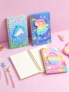 1 Beautifully Bound Student Notebook, 80 Pages, Unicorn Pattern, With Illustrations, Can Be Used As A Stress Relief Journal Or Ba, First Day Of School - Multicolor - View 5
