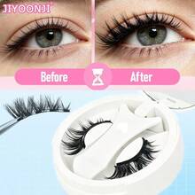 1 Pair Magnetic False Eyelashes, Extended Tail, Natural Style, Reusable, No Glue Needed - Black - View 9
