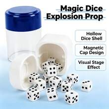 Exploding Dice Magic Prop, Transparent Tube Large Dice Splits Into Mini Dice Illusion Toy, Prank Party Performance Simple Close-Up Stage Magic Set - Multicolor - View 4