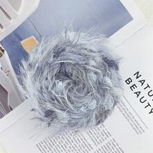 1pc 100g Handmade Novelty Fancy Yarn, Skin-Friendly Multicolor Gradient Grey Blue Long Feather Fluffy Fuzzy Mixed Yarn, Multistrand Hand Blended Colorful Art Yarn For Knitting Crochet DIY Bag Hat Scarf & Handmade Accessories & Craft Projects - 100g - View 7
