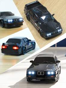 1:24 Remote Control Drift Car With LED Lights, RC Remote Control Car, Birthday, Halloween, Christmas Gift For Boys And Girls, Boys Toys, Girls Toys, Remote Control Car, Boys Supplies, Remote Control, RC Drift Car, Children's Year-End Gift, Children's Eid Gift - Black - View 5