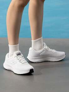 Skechers Women's Running Shoes GO RUN CONSISTENT 2.0 Mesh Breathable White Athletic Running Shoes 128605-WBK - White/Black - View 2