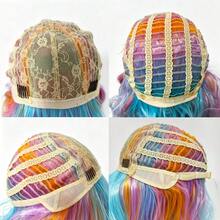14inch Rainbow Wigs For Women Short Curly Wavy Multi Color Wig For Girls Short Bob Wig With Bangs Heat Resistant Synthetic Wigs For Cosplay Costume Party (Colorful Wig) For Halloween - Multicolor - View 6