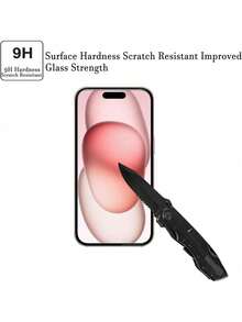 3片裝強化玻璃螢幕保護貼，相容 iPhone 15/15 Pro Max/15 Pro/15 Plus/14 Pro Max/14/14 Pro/14 Plus/16 Pro Max/16/16 Plus/16 Pro/17/17 Pro Max/17 Pro，防刮、防指紋、無氣泡安裝，99.99% 超清晰透明螢幕保護貼 - 白色 - 查看 4
