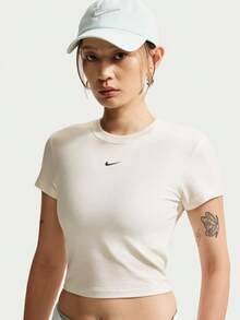 Nike 女款 AS W NSW NK CHLL 針織短袖 T-Shirt 無領短版 THF9539-134 - 白色 - 查看 3