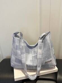 大容量女款手提包 新款休閒極簡百搭通勤托特包 單肩斜跨包 - 彩色 - 查看 11