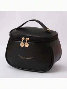 1pc Holiday Travel Makeup Bag - PU Leather Makeup Bag - Multi-Functional Storage Bag - Large Capacity Cosmetic Storage Bag - Waterproof Bathroom Makeup Bag - Toiletry Bag - Portable Handbag - Bathroom Storage - Bedroom Storage - Travel Essentials - Brown - View 8