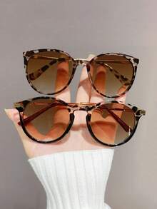 2PCS Vintage Round Metal Fashion Glasses For Women, Bohemian Style, Outdoor Travel Beach Vacation Casual Decorative Daily Wear Summer Sun Protection Shade - Multicolor - View 2
