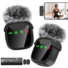 Professional Wireless Lavalier Microphone, Wireless Lavalier Mic Compatible With Iphone & Type-C Phones, Perfect For Video Recording, Teaching, Interviews, Vlogging, Live Streaming, Receiver:300mAh, Microphone:60mAh 3.7V Rechargeable Lithium Battery - View 20