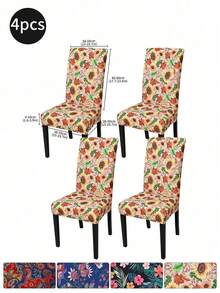 1pc/4pcs/6pcs/10pcs Elastic Soft Parsons Dining Chair Covers, Removable And Washable Universal Fit For Kitchen And Dining Room Chairs, Spring/Summer Green Leaf Print, Furniture Protection And Home Decor, Create Festive Atmosphere For Dining Room, Living Room And Kitchen Chairs - Multicolor - View 17