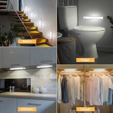1pc Upgraded 3-Color USB Rechargeable Motion Sensor Night Light, Warm White/Cool White/3-Color, Suitable For Bedroom, Kitchen, Closet, Stairs, Hallway And Cabinet - Cabinet Light - View 8
