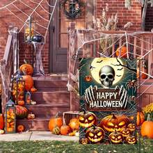 12-Inch Double-Sided Pumpkin Garden Flag, Perfect For Halloween Decoration, Ideal For Outdoor Use In Your Yard, Patio Or Porch, Flag Only No Pole - Garden Flag - View 8