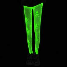 2/1pc Luminous Stockings, Shining In The Dark, Mesh Stockings, Sexy Luminous Fishing Net Stockings, Dance Stockings, Hollow High Waisted, Fluorescent Party Pantyhose, Women's Stockings Can Only Shine In Sunlight Or Strong Light. - Multicolor - View 9