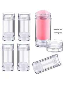 5/8/1pc Mud Mask Stick Empty Tubes, Deodorant Container Empty Bottles, Plastic Lip Balm Tubes, Refillable Screw Cap Round Deodorant Bottles, Suitable For DIY Lipstick, Sunscreen, Crayons - Multicolor - View 2