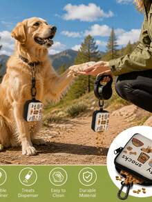 New Cartoon Print Creative Large Capacity Dog Treat Storage Bag Keychain, Portable Outdoor Pet Treat Bag, Suitable For Training And Dog Walking - Multicolor - View 5