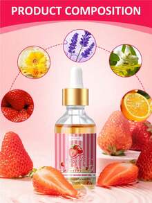 Strawberry Body Oil, Hydrating And Nourishing Massage Oil For All Skin Types, Hypoallergenic, With Glycerin, Vitamin C, And Lavender - Strawberry - View 5