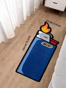 1pc Cool Blue Lighter Design Unique Creative Living Room Floor Mat, Bedroom Decor, Home Casual Carpet, Decorative Rug, Bedroom Decor, Small Rug, Carpet, Home Decor, Living Room Carpet, Living Room Small Rug, Bedroom Carpet, Living Room Home Decor, Outdoor Carpet, Washable Rug - Multicolor - View 14