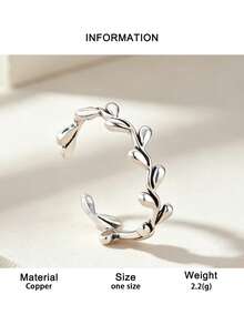 1pc Fashion Minimalist Leaf Toe Ring, Open Adjustable Size Toe Ring For Women, Suitable For Daily Wear And Personalized Styling Occasions - Leaf - View 8