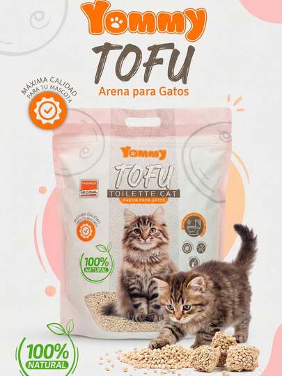 Regalo Extra|Yommy Arena para Gatos  Natural  | Arena Ecológica de Tofu  Ultra Absorbente, de Secado Rápido y sin Polvo  | Arena de tofu, Soluble en Agua   | Menos Dispersión, Limpieza Fácil y Olor Fresco  Disponible en 3 o 6 Paquetes y 4 Aromas