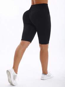 Spring/Summer Fashion Elegant Women's Minimalist Black Short Tight Leggings, Daily Commute Outing Base Layer Socks, Casual Sports Walking Bermuda Pants, Fitness Training Running Pants, High Elasticity Soft Comfortable Squatting Gymnastics Shaping Butt-Lifting Yoga Pants, Outdoor Vacation - Multicolor - View 19