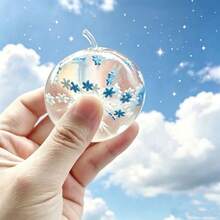 1pc Christmas Blue Snowflake Malt Sugar Mini Apple Squishy Slow Rebound Squeeze Toy Stress Relief Hand Play Fidget Sensory Toy - Multicolor - View 5