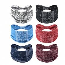 1-6 pièces Bandeau femme à motif cachemire, bandeau de sport bohème, accessoires pour cheveux pour festival, fête, vacances et usage quotidien toute l'année - Multicolore - Voir 18