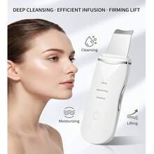 AXH. Non-Irritating Deep Facial Cleansing Tool, Skin Scraper, Vibrating Paddle-Shaped, Facial Skincare Beauty Device, Skin Cleansing Paddle - White - View 11