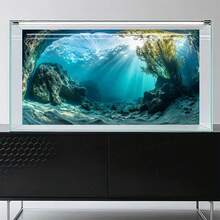 Aquarium Underwater Background, Fish Tank Sticker, Suitable For Freshwater/Saltwater Fish Tank, Shrimp, Aquarium Decoration Vinyl Mural, Removable Without Residue - A - View 4