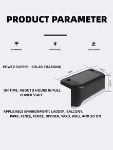 4 piezas/8 piezas/12 piezas/16 piezas Luces decorativas solares para exteriores, 1 LED de luz blanca/cálida, luces de plataforma - Carcasa negra/blanca, luces de pared, luces solares para jardín exterior, valla, paisaje, patio, escalera, regalo de Halloween, Navidad, Acción de Gracias - Negro - Ver 5