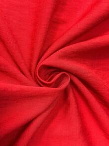New Elegant V-Neck Lantern Sleeve Loose Dress With Embroidery, Suitable For Beach, Vacation, Home, Formal Events, Back To School, Party Red - Red - View 9