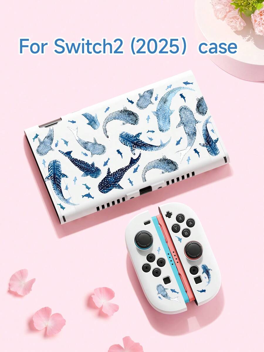Suitable For Switch 2nd Generation Protective Case (2025), 1pc Blue Whale Switch Game Console Accessory Protective Shell, Compatible With Switch 2/Switch NS/Switch OLED/Lite Models, Storage Bag, Card Slot Dock Shell, Best Gift For Switch Players. - View 1
