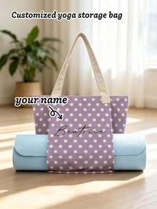 Customized Canvas Yoga Mat Tote Bag, Yoga Mat Storage Bag, Personalized Gym Backpack, Pilates Studio Bag - Lilac Purple - View 1