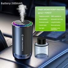 Car Aroma Diffuser With Perfume, USB Car Scent Diffuser,Small Mini Aromatherapy Diffuser With Projective Star Light For Car,Ambient Lighting Changes According To The Rhythm Of Music,500mAh Large Battery,Suitable For Mothers And Babies - Grey - View 15