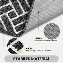 EDIMENS Doormat For Front Door 50x80cm, Non-Slip & Washable Outdoor Doormat, Thickened Indoor Doormat, Highly Absorbent Doormat For Indoor And Outdoor Use, Entrance & Front Door, Patio, Hallway - Black and White Stripes - View 3