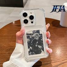 Handyhülle: Eine einfarbige transparente Handyhülle mit verstärktem Schutz an den vier Ecken und einem Kartenfach.Geeignet für iPhone X/11/12/13/14/15/16/17/Air/Pro/Pro Max/Plus.Merkmale: Sturzsicher, kratzfest und bruchsicherer Bildschirmschutz - Transparent - Übersicht 5