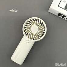 1件裝便攜式電池供電風扇（不含電池）－手持風扇、嬰兒車風扇、電池供電風扇、迷你桌面風扇，適合旅行、通勤、辦公室、海灘，夏季必備，輕巧便攜手持風扇（需2顆AAA電池） - 白 - 查看 6