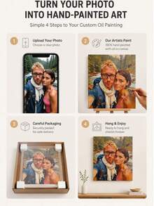 Custom Oil Painting Finished Hand-Painted Portrait, Person, Pet, Wedding Photo, Landscape, Decorative Painting, Engineering Painting - Multicolor - View 5