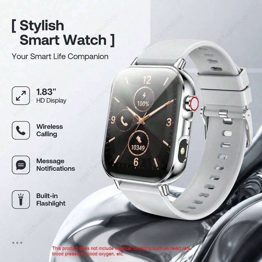 AQMWWG New Smart Watch: Wireless Calling/Multiple Sports Modes/Camera/Music, Alarm, Stopwatch, Customizable Watch Face, LED Outdoor Light, Compatible With IOS/Android, Daily Use And Holiday Gift. - View 1