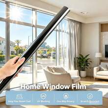 1pc One-Way Privacy Window Film, Thickened Glass Sticker For Bedroom, Living Room, Anti-Peeping, Sunshade, Heat Insulation - 1PC - View 2