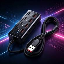 1pc 25W Fast Charging Wall Charger Station 8-Port USB Hub (4 USB-A + 4 Type-C PD Ports) - Can Simultaneously Charge Tablets/Laptops/Smart Devices - 8-Port USB Fast Charging Hub (4 USB-A + 4 PD Ports) - 25W Power Delivery, Compact USB Power Expansion Dock For MacBook, PC, Tablets, Smartphones - Compatible With USB-C Devices, Durable White Design, Suitable For Home/Office Use, Multi-USB Hub, Device Charging Station - View 11