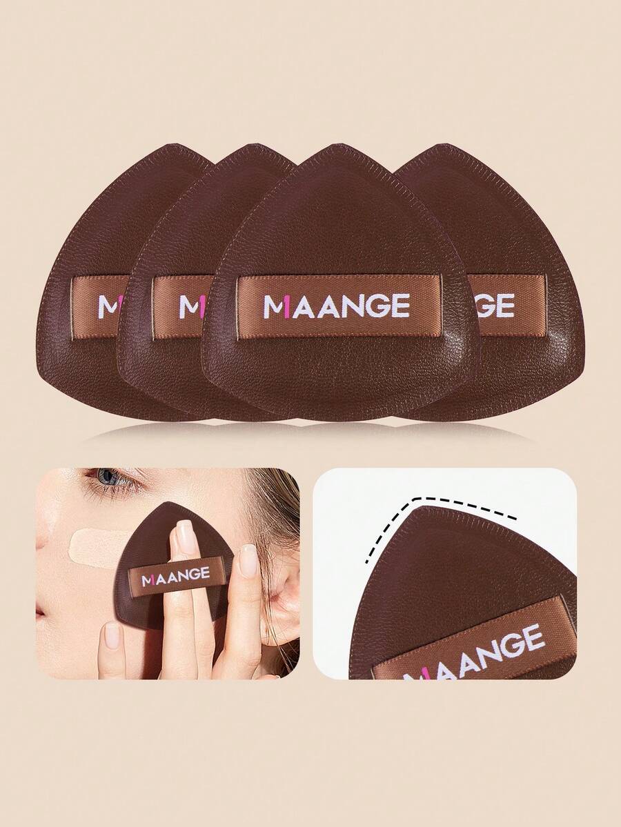 MAANGE 4入三角氣墊粉撲，乾濕兩用，便攜旅行用，化妝工具，梳妝台化妝配件，粉撲化妝海綿，平價精緻，送給親人的禮物