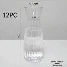 1/2/5/8/10 Peças Vasos Transparentes Listrados de Plástico, Artesanato de Arranjo Floral, Adequado para Várias Decorações de Buquê, Decoração de Feriados e Casa, Ideal para Decoração de Mesa, Casamento, Casa, Jantar de Natal - transparente - Visão 11