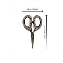 1pc Shiny Rhinestone Mini Scissors, Sewing Scissors, Small Office Home Portable Stainless Steel Paper Cutting Scissors For Opening Packages, Trimming Bangs, Thread, Fabric, School Scissors, Sewing Tool Accessories, Rhinestone Handicrafts - Multicolor - View 19