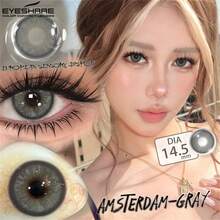 EYESHARE 2片/包 新款棕色隱形眼鏡、高品質灰色隱形眼鏡、時尚藍色隱形眼鏡、適合日常配戴、約會與節日活動、綠色隱形眼鏡、婚禮情人節禮物、年戴、14.5mm - 人間尤物灰 - 查看 4