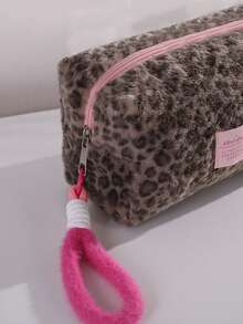 A Creative Leopard Print Portable Pencil Case, Large Opening Design Fashionable Pencil Case, For Students Storage For Study And Office Supplies - Multicolor - View 7