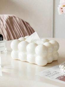 1pc High-End Cute Spherical Plastic Tissue Box, Living Room Use, Luxury Coffee Table Decor, Home Tissue Decorative Box, Household Supplies, Desktop Decoration, Home Storage And Organization, Room Decor - Multicolor - View 14